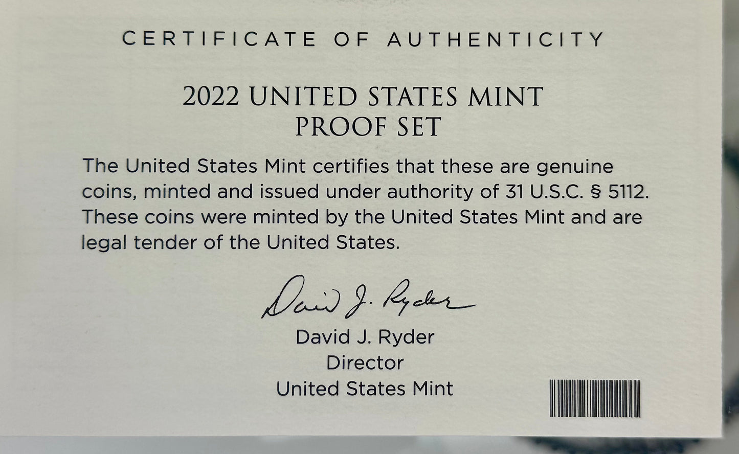 2022 U.S. Mint Proof Set